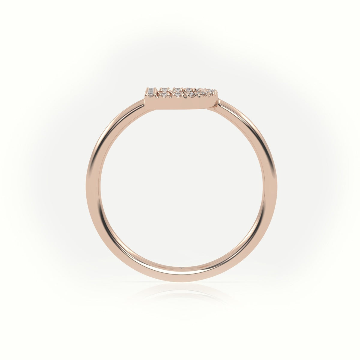 Round Cut Diamonds “D” Initials Monogram Alphabet Ring — Rose Gold