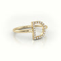Round Cut Diamonds “D” Initials Monogram Alphabet Ring — Yellow Gold