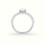 Oval Diamond Solitaire Curved Pavé Engagement Ring — White Gold