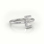 Round Cut Diamonds “E” Initials Monogram Alphabet Ring — White Gold