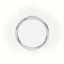 Round Cut Diamonds “E” Initials Monogram Alphabet Ring — White Gold