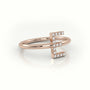 Round Cut Diamonds “E” Initials Monogram Alphabet Ring — Rose Gold