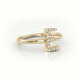 Round Cut Diamonds “E” Initials Monogram Alphabet Ring — Yellow Gold
