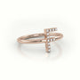 Round Cut Diamonds “F” Initials Monogram Alphabet Ring — Rose Gold