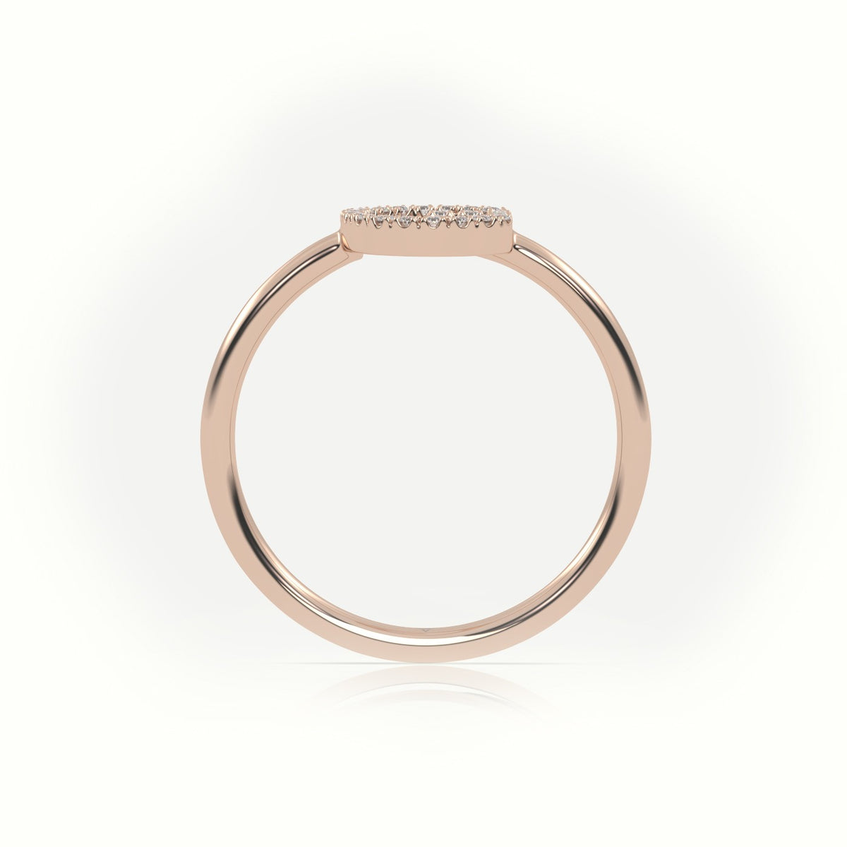 Round Cut Diamonds “G” Initials Monogram Alphabet Ring — Rose Gold