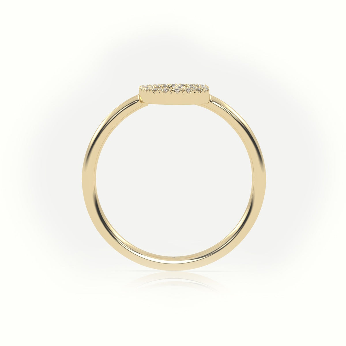 Round Cut Diamonds “G” Initials Monogram Alphabet Ring — Yellow Gold