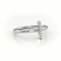 Round Cut Diamonds “I” Initials Monogram Alphabet Ring — White Gold
