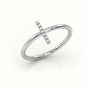 Round Cut Diamonds “I” Initials Monogram Alphabet Ring — White Gold