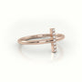 Round Cut Diamonds “I” Initials Monogram Alphabet Ring — Rose Gold