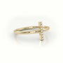 Round Cut Diamonds “I” Initials Monogram Alphabet Ring — Yellow Gold