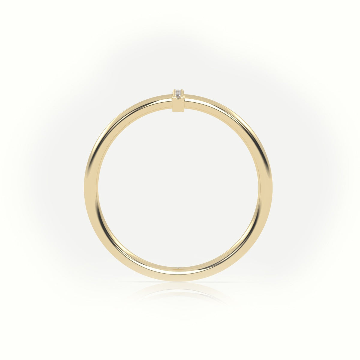Round Cut Diamonds “I” Initials Monogram Alphabet Ring — Yellow Gold