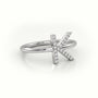 Round Cut Diamonds “K” Initials Monogram Alphabet Ring — White Gold