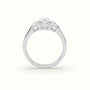 Cushion Diamond Trilogy Half Moon Engagement Ring — White Gold