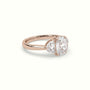 Cushion Diamond Trilogy Half Moon Engagement Ring — Rose Gold