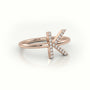 Round Cut Diamonds “K” Initials Monogram Alphabet Ring — Rose Gold