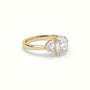 Cushion Diamond Trilogy Half Moon Engagement Ring — Yellow Gold