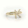 Round Cut Diamonds “K” Initials Monogram Alphabet Ring — Yellow Gold