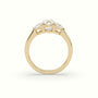 Cushion Diamond Trilogy Half Moon Engagement Ring — Yellow Gold