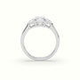 Emerald Diamond Trilogy Half Moon Engagement Ring — White Gold