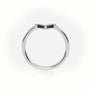 Round Cut Diamonds “M” Initials Monogram Alphabet Ring — White Gold