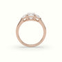 Emerald Diamond Trilogy Half Moon Engagement Ring — Rose Gold