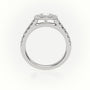 Round-Cut-Diamond 4 Prongs Halo Scallop Setting Engagement Ring — White Gold