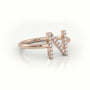 Round Cut Diamonds “N” Initials Monogram Alphabet Ring — Rose Gold