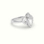 Marquise Diamond Trilogy Half Moon Engagement Ring — White Gold