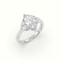 Marquise Diamond Trilogy Half Moon Engagement Ring — White Gold