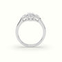 Marquise Diamond Trilogy Half Moon Engagement Ring — White Gold