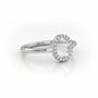 Round Cut Diamonds “O” Initials Monogram Alphabet Ring — White Gold