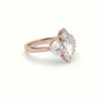Marquise Diamond Trilogy Half Moon Engagement Ring — Rose Gold