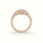 Marquise Diamond Trilogy Half Moon Engagement Ring — Rose Gold