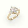Marquise Diamond Trilogy Half Moon Engagement Ring — Yellow Gold