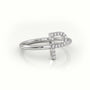Round Cut Diamonds “P” Initials Monogram Alphabet Ring — White Gold