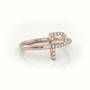 Round Cut Diamonds “P” Initials Monogram Alphabet Ring — Rose Gold