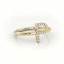 Round Cut Diamonds “P” Initials Monogram Alphabet Ring — Yellow Gold