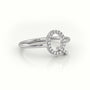 Round Cut Diamonds “Q” Initials Monogram Alphabet Ring — White Gold