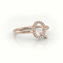Round Cut Diamonds “Q” Initials Monogram Alphabet Ring — Rose Gold