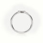 Round Cut Diamonds “R” Initials Monogram Alphabet Ring — White Gold