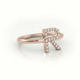 Round Cut Diamonds “R” Initials Monogram Alphabet Ring — Rose Gold