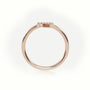 Round Cut Diamonds “R” Initials Monogram Alphabet Ring — Rose Gold