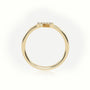 Round Cut Diamonds “R” Initials Monogram Alphabet Ring — Yellow Gold