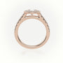 Round-Cut-Diamond 4 Prongs Halo Scallop Setting Engagement Ring — Rose Gold