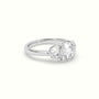 Round Diamond Trilogy Half Moon Engagement Ring — White Gold