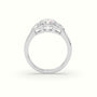 Round Diamond Trilogy Half Moon Engagement Ring — White Gold