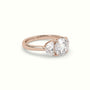 Round Diamond Trilogy Half Moon Engagement Ring — Rose Gold