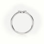 Round Cut Diamonds “V” Initials Monogram Alphabet Ring — White Gold