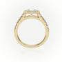 Round-Cut-Diamond 4 Prongs Halo Scallop Setting Engagement Ring — Yellow Gold