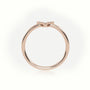 Round Cut Diamonds “V” Initials Monogram Alphabet Ring — Rose Gold